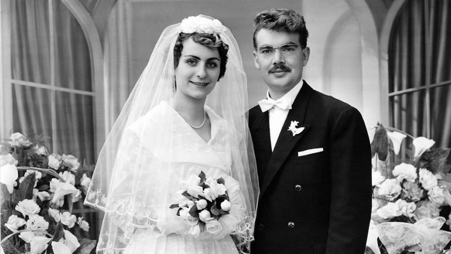 Louis and Angèle on their wedding day.