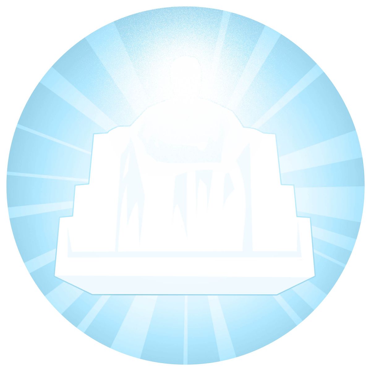 A throne emanating brilliant light representing Jehovah.