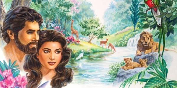 සතුන්ගෙන් පිරුණ ඒදන් උයනේ ඉන්න ආදම් සහ ඒව