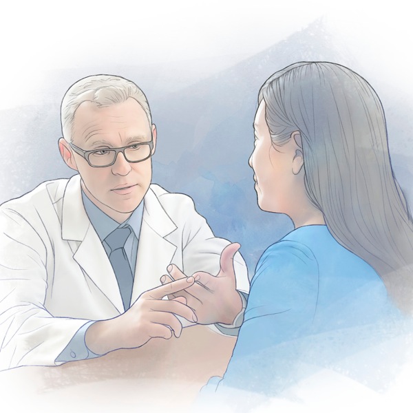 මානසික ගැටලුවක් තියෙන කාන්තාවක් වෛද්‍යවරයෙකුගෙන් උපදෙස් ලබාගනිමින්