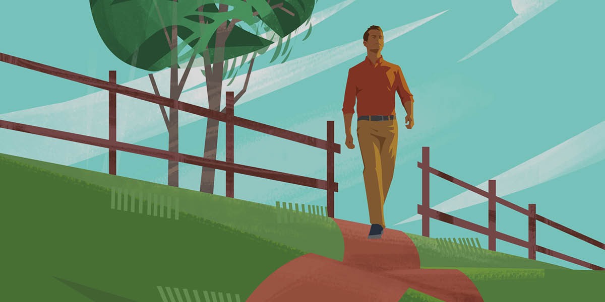 පාරක ඇවිද යන මිනිසෙක්