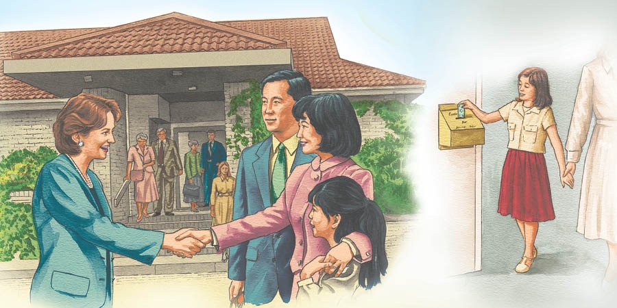 යෙහෝවා දෙවිගේ නමස්කාර මධ්‍යස්ථානයක ඉන්න අය