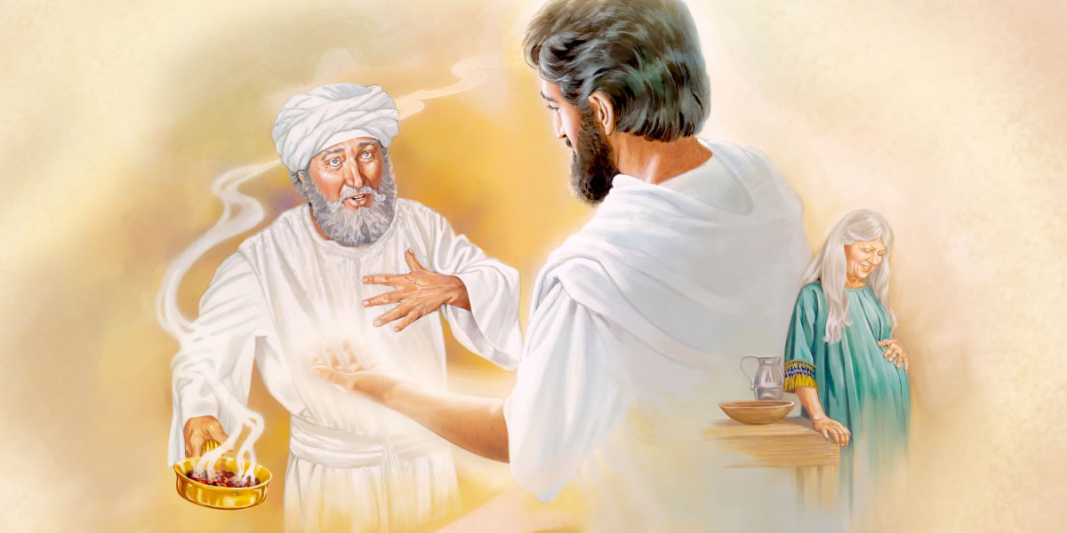 ගාබ්‍රියෙල් සෙකරියා ඉදිරියේ පෙනී සිටියි; එලිසබෙත් ගැබ් ගනියි[11වන පිටුවේ පින්තූරය]