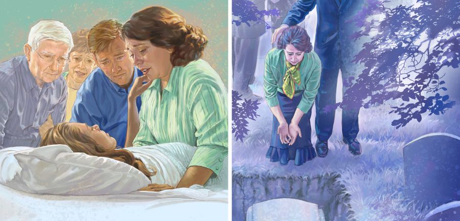 මිය ගිය දැරිය දිහා වේදනාවෙන් පවුලේ අය බලාගෙන ඉන්නවා