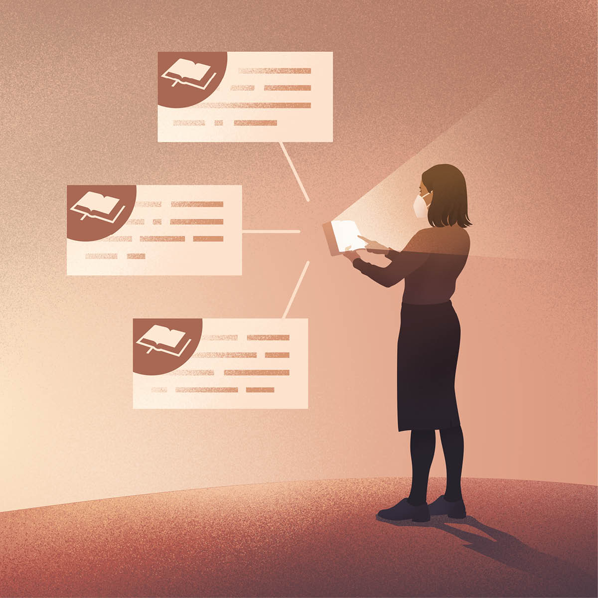 කාන්තාවක් මාස්ක් එකක් දාගෙන බයිබලේ කියවනවා.