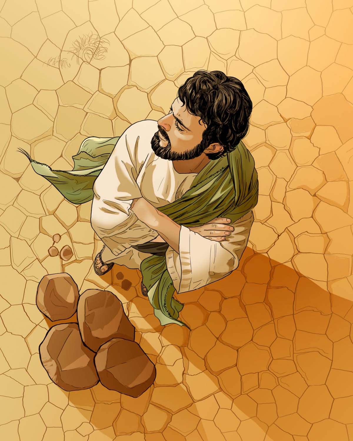 යේසුස් ගල් රොටි කරන එක ප්‍රතික්ෂේප කරමින්