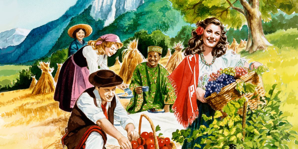 විවිධ ජාතීන්ට අයිති අය පාරාදීසයේ සතුටින් ඉන්නවා