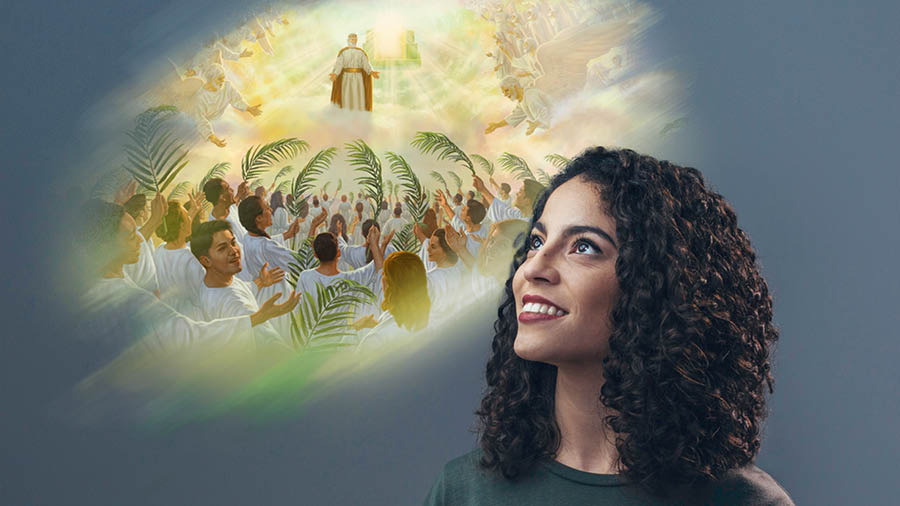 ඒ සහෝදරිය අනාගතයේදී දේවරාජ්‍යය මාර්ගයෙන් ලැබෙන්න යන ආශීර්වාද ගැන කල්පනා කරනවා.