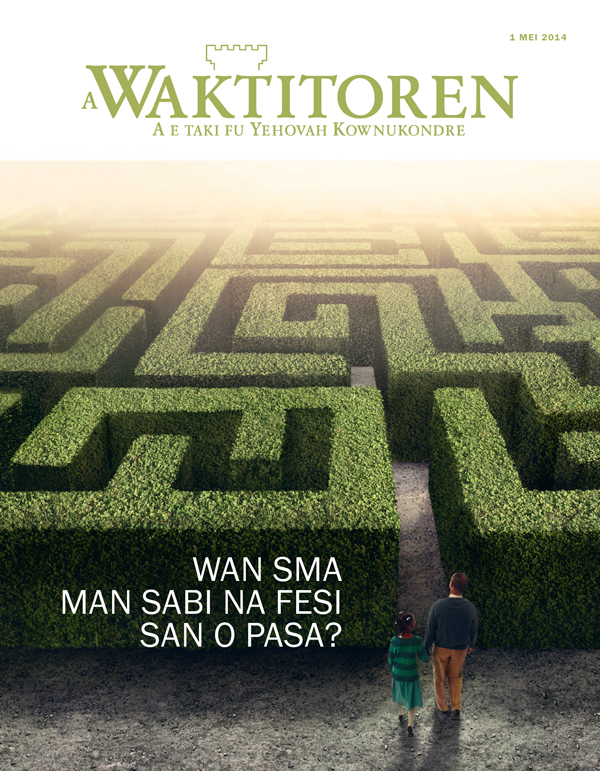 Kafti fu a Waktitoren tijdschrift, mei 2014 | Wan sma man sabi na fesi san o pasa?