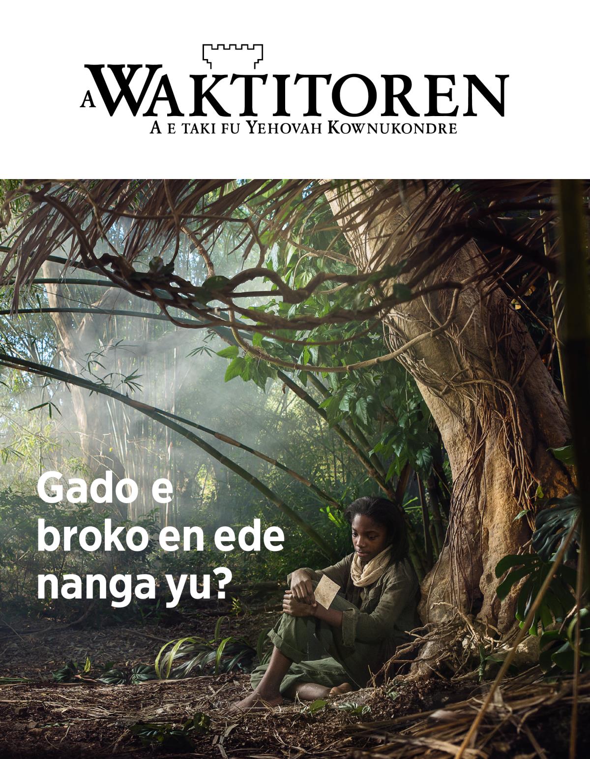 A Waktitoren, Nr. 3, 2018 | Gado e broko en ede nanga yu?