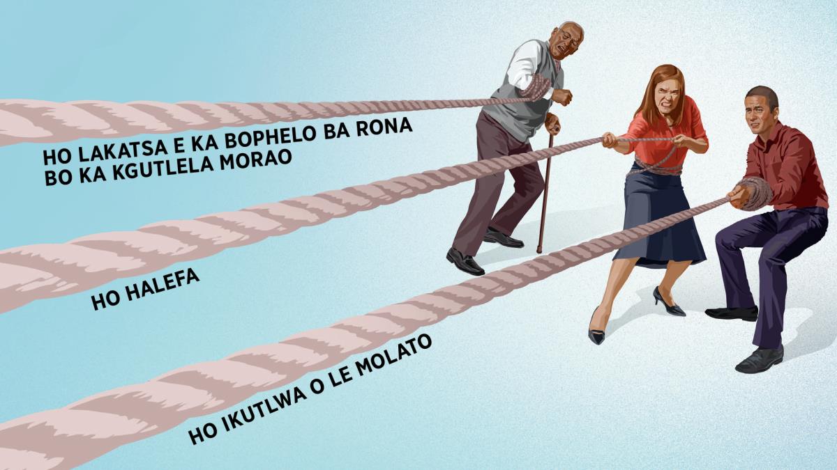 Morabo rona ya hodileng, moradiwabo rona le morabo rona ya motjha ba hula dithapo tse fapaneng. Dithapo tseo di ngotswe ‘ho lakatsa e ka bophelo ba rona bo ka kgutlela morao,’ ‘ho halefa’ le ‘ho ikutlwa re le molato.’