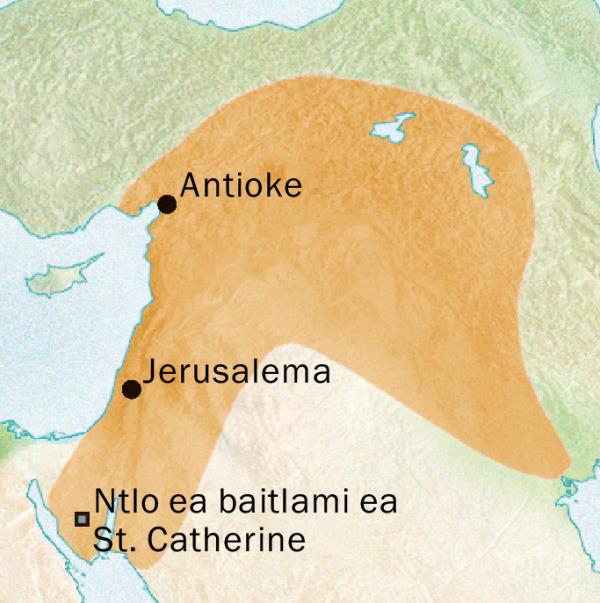 ’Mapa oa Antioke le Jerusalema moo Sesyria se neng se buuoa teng
