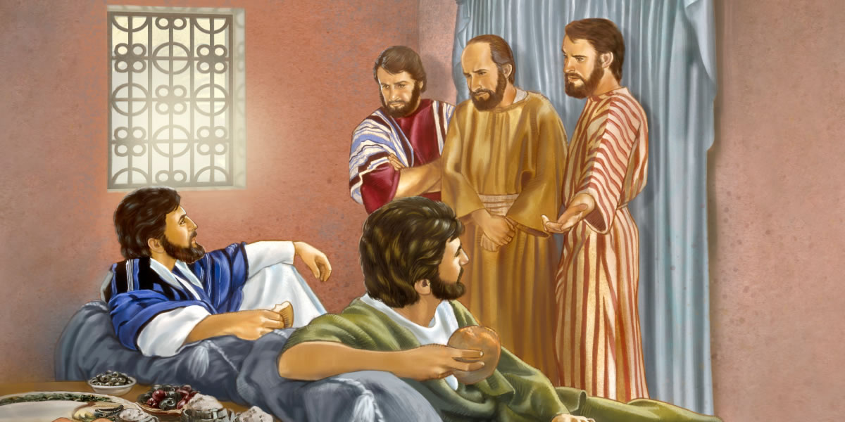 Johannes döparens lärjungar frågar Jesus om fastan