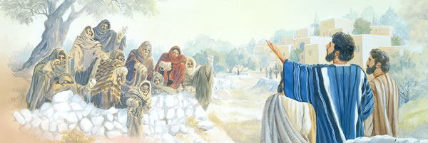 Jesus möter tio män som har spetälska