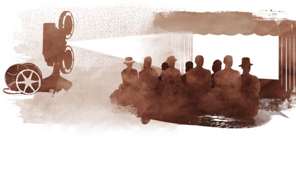 En filmvisning inför publik.