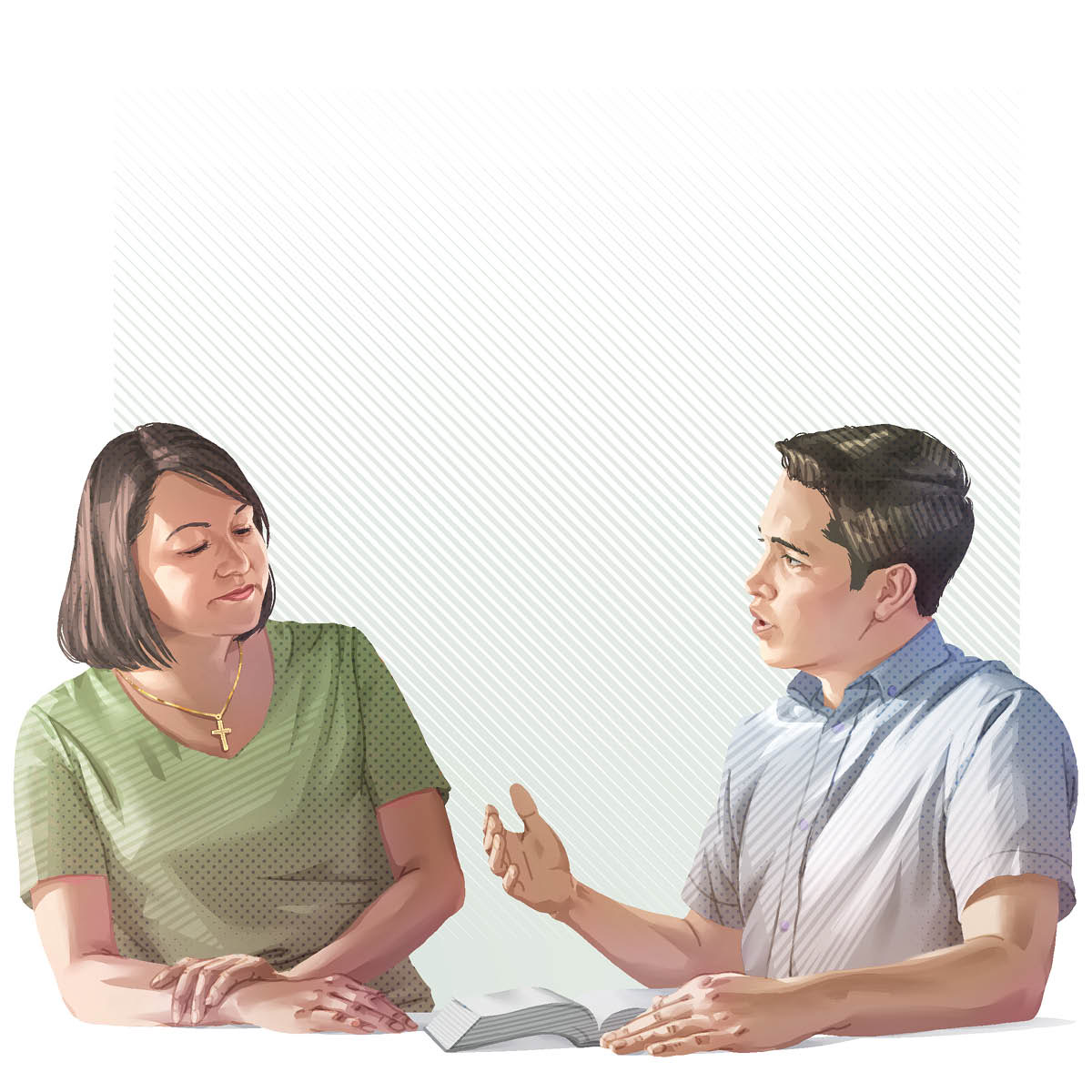 En man som studerar Bibeln berättar om vad han får lära sig för en släkting.