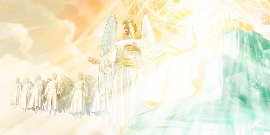 Jesus är vid Guds högra sida i himlen.