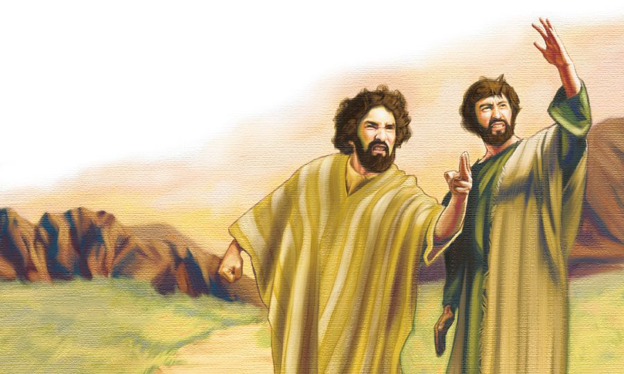 Apostlarna Jakob och Johannes är arga