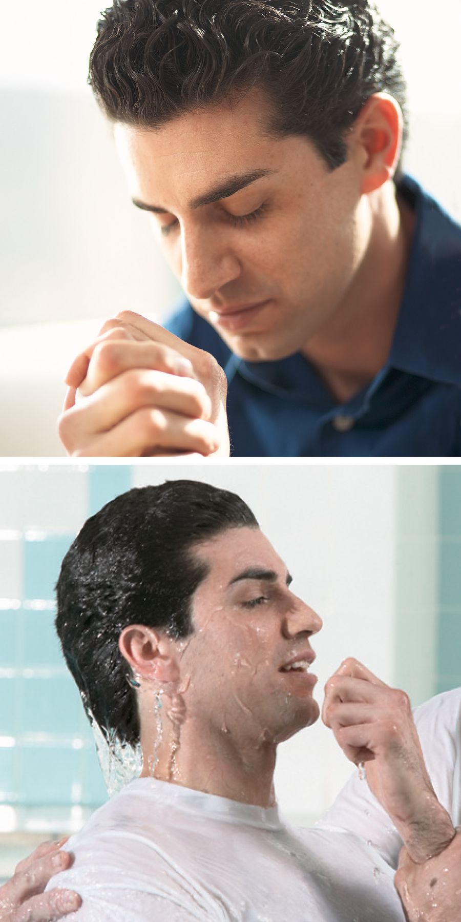 En man överlämnar sig åt Jehova i bön och blir döpt.