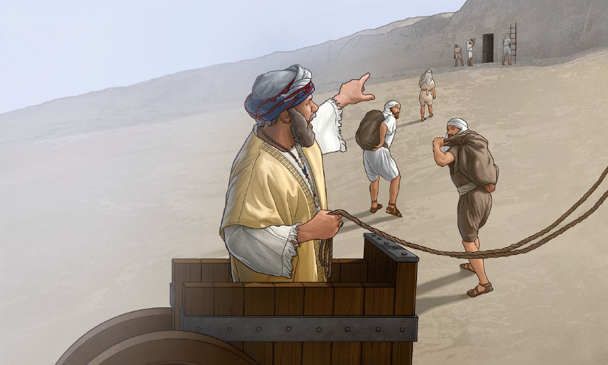 Shebna befaller män att arbeta med hans gravplats