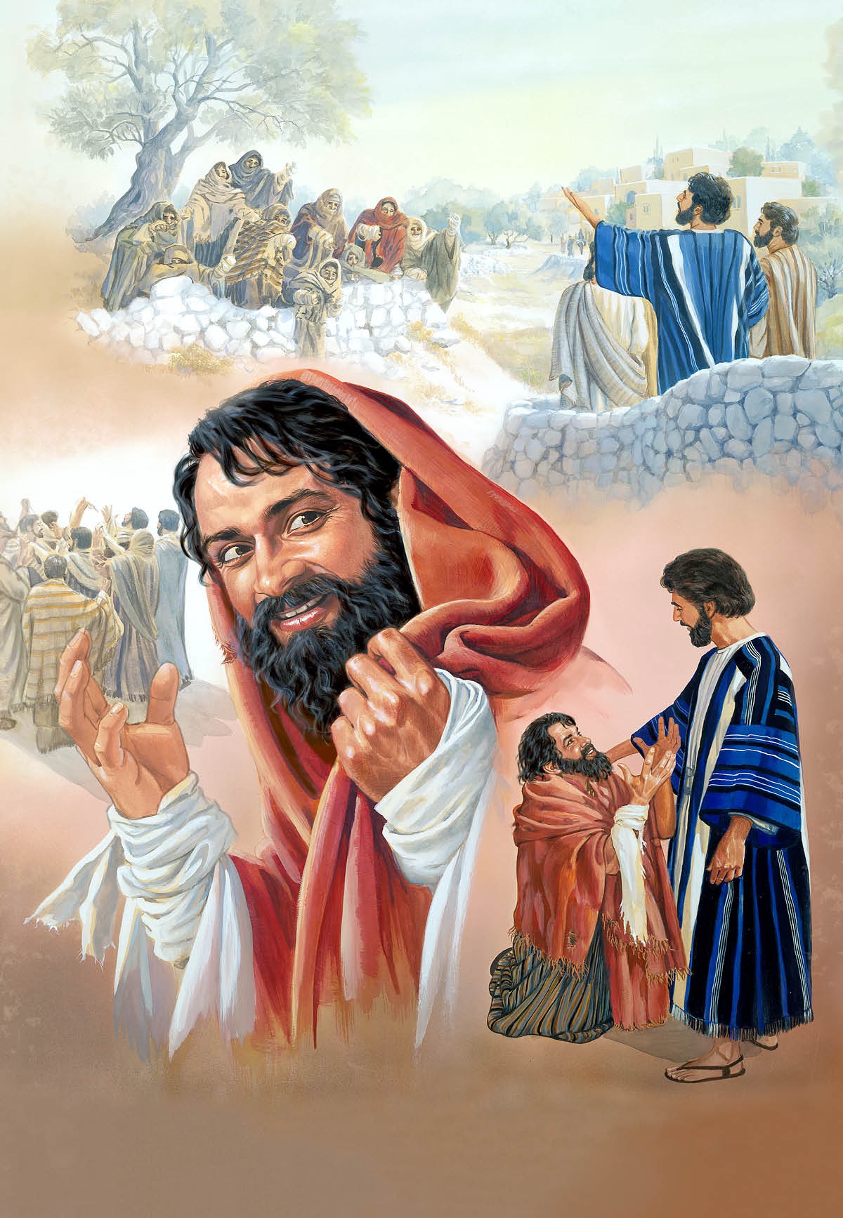 Tio spetälska män ber Jesus bota dem, men bara en enda kommer tillbaka och tackar honom.