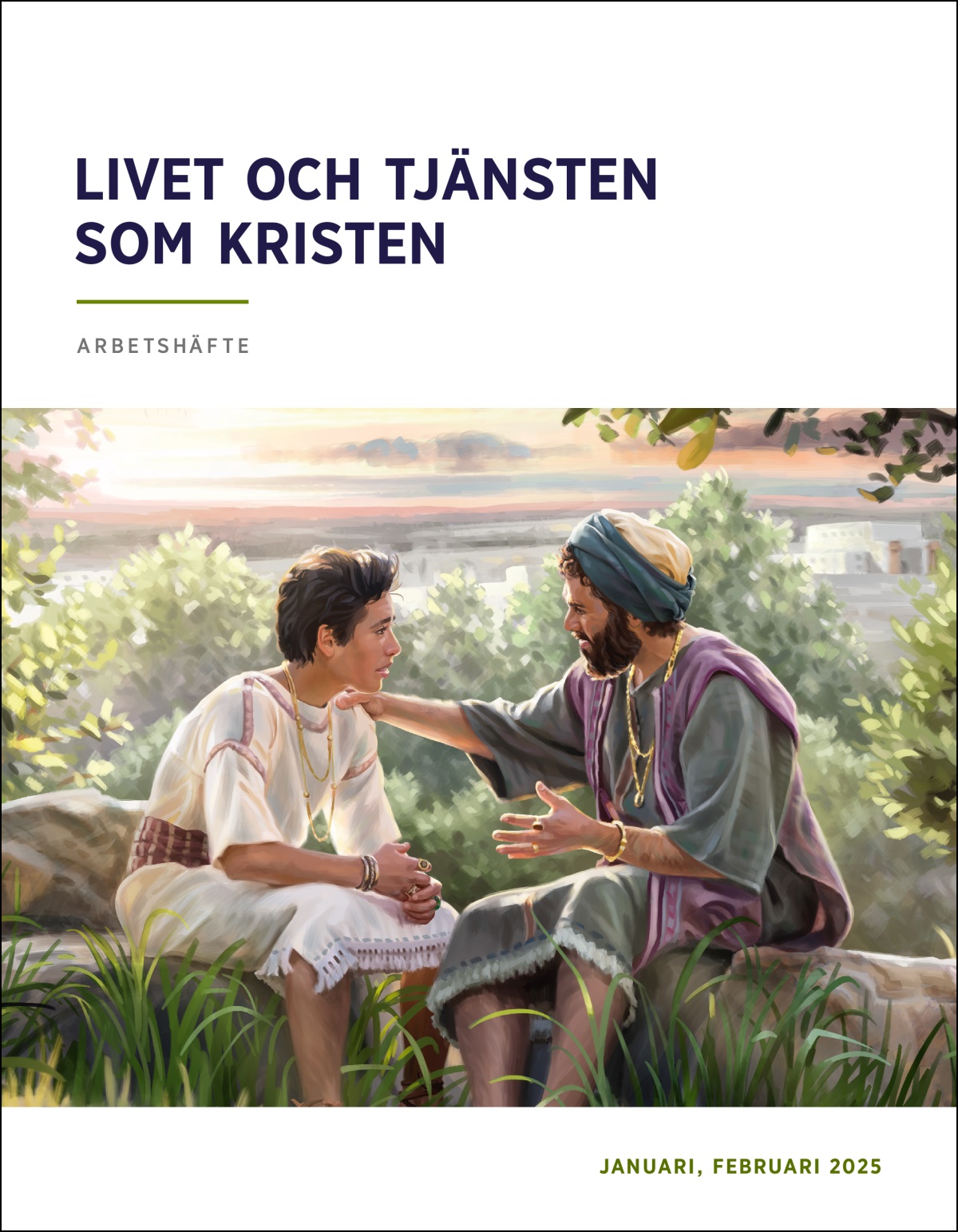 Kung Salomo sitter utomhus med sin son och ger honom råd.