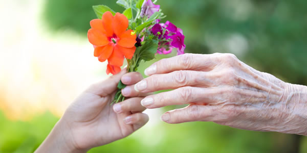 En liten bukett med blommor som till slut kommer att vissna.