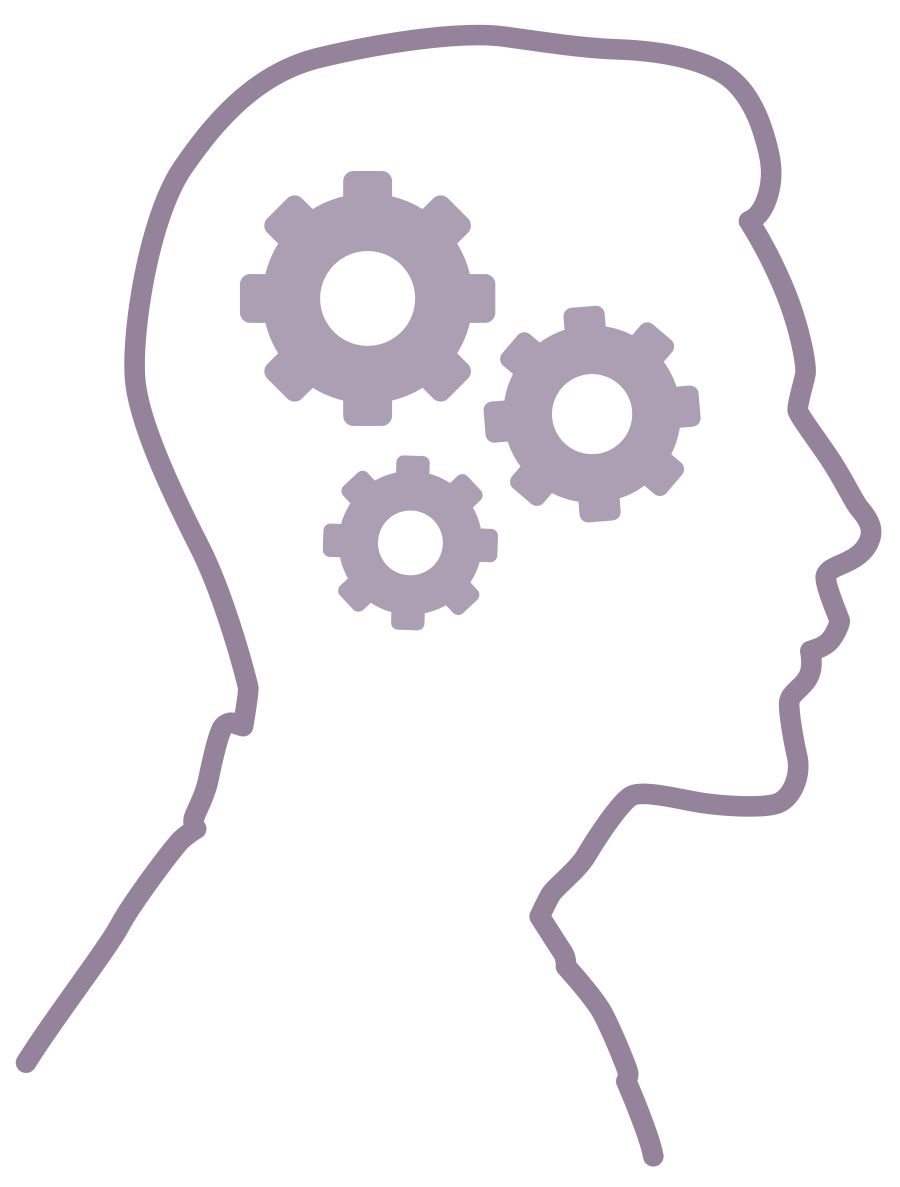 En person som begrundar.