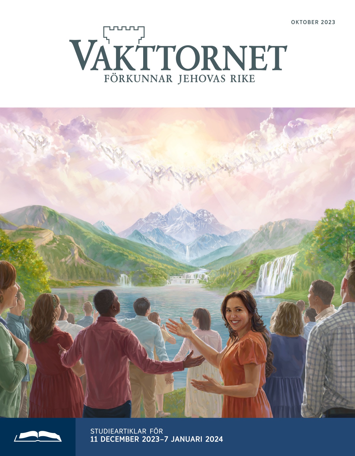 Änglar i himlen och människor i paradiset på jorden är glada och lovprisar Jehova.