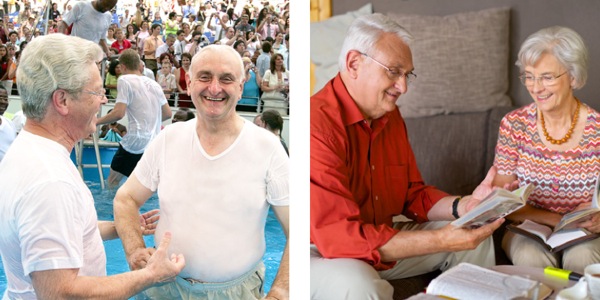 Hans pri krste; Hans s manželkou pri spoločnom štúdiu
