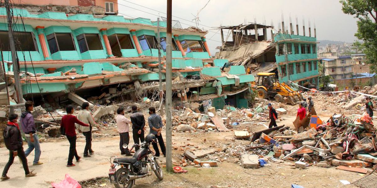 Majengo yaliyoharibiwa na tetemeko lililotokea Aprili 2015 nchini Nepal