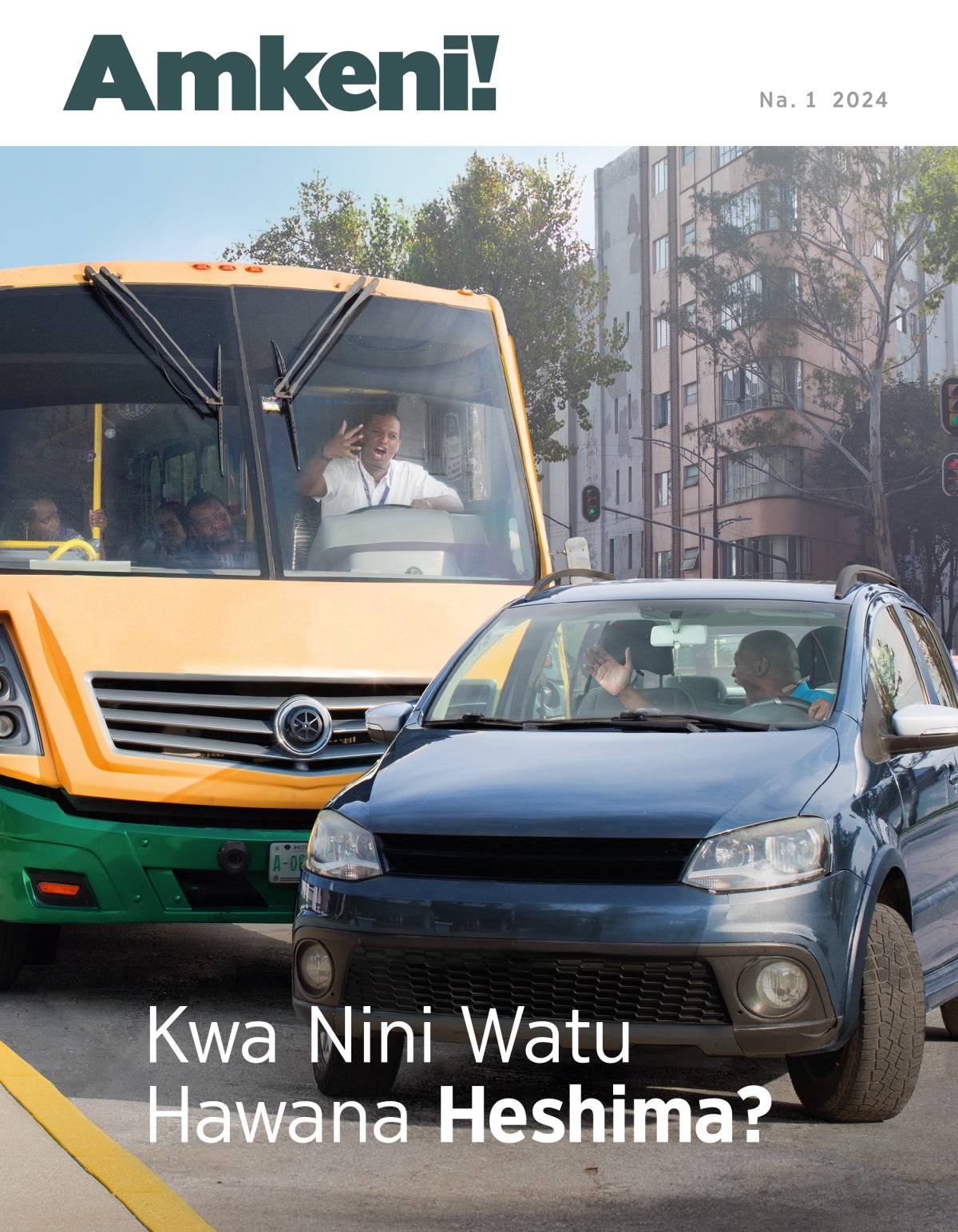 Kwa hasira, dereva wa basi anamfokea dereva mwingine ambaye kwa ghafla ameingia mbele yake kwenye foleni. 
