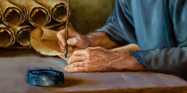 Mwanamume akiandika Biblia, katika nyakati za kale