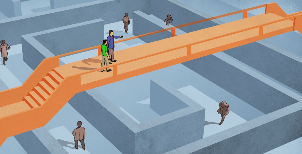 Kijana akifuata mfano wa mtu mzuri wa kumwiga