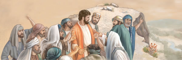 Watu katika sinagogi wanampeleka Yesu kwenye ukingo wa mlima