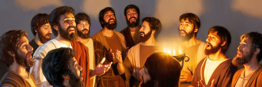 Yesu na wanafunzi wake wakiimba nyimbo za sifa pamoja