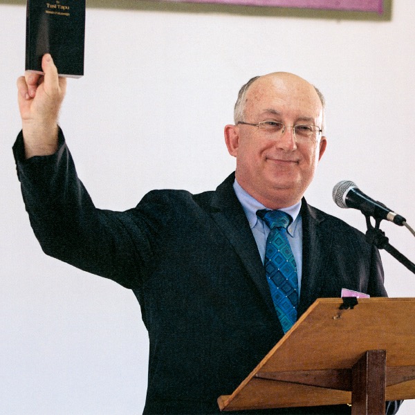 Geoffrey Jackson releasing the “New World Translation of the Christian Greek Scriptures” in Tuvaluan.