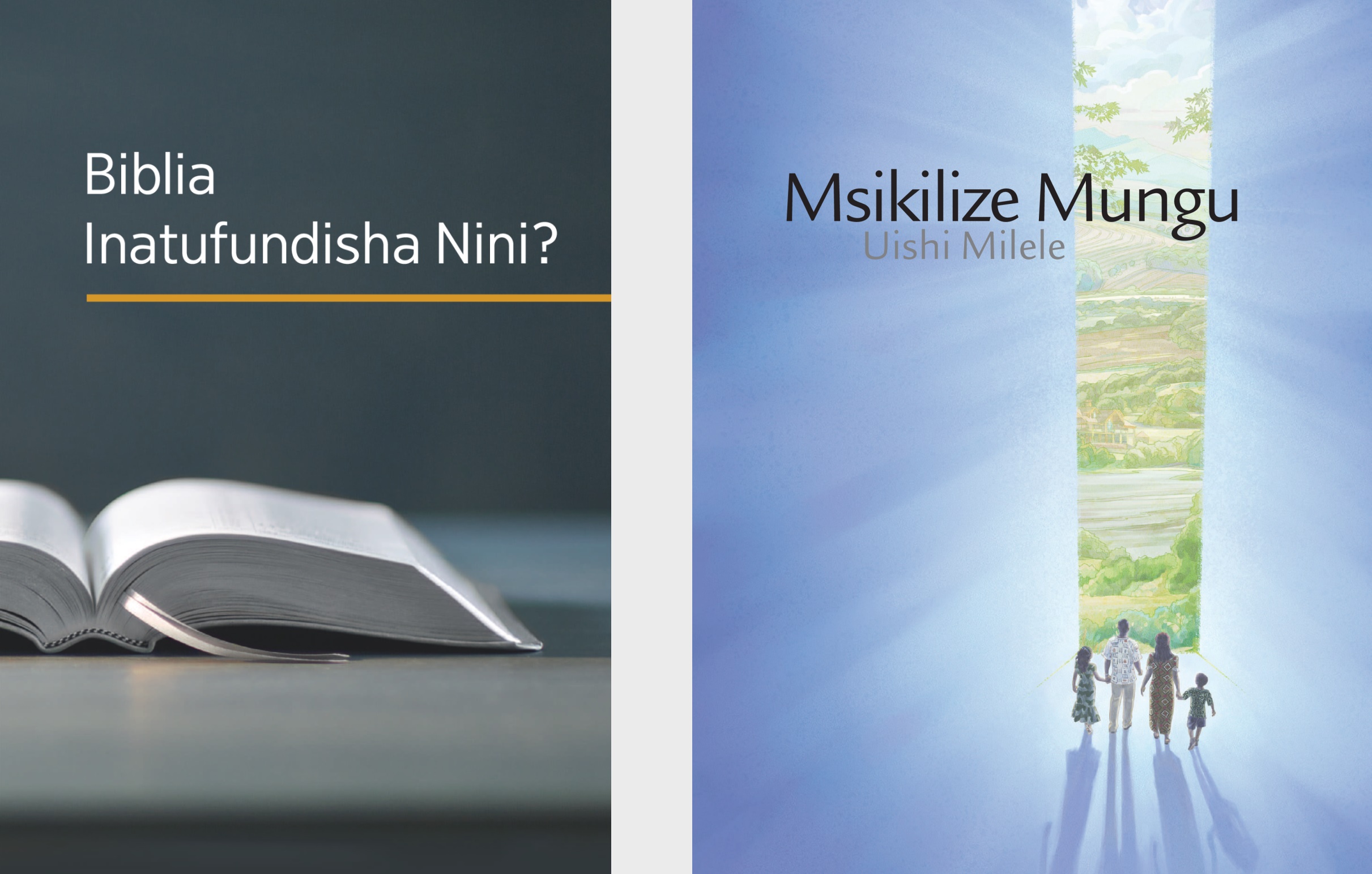Kitabu ‘Biblia Inatufundisha Nini?’ na broshua ‘Msikilize Mungu Uishi Milele.’