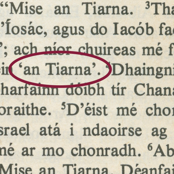Kutoka 6:3 kwenye Biblia ya Maynooth