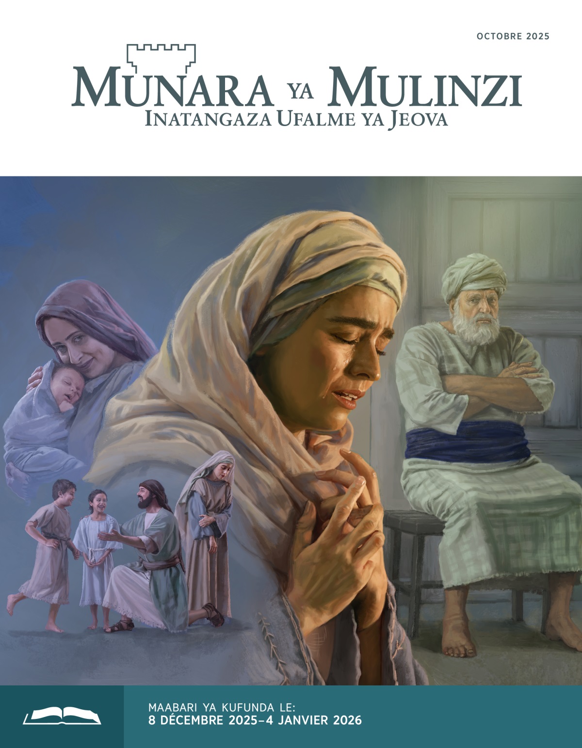 Foto: 1. Hana eko nangaria ku mpembeni na eko naria saa Elkana eko nacheza na batoto yake bawiri. 2. Penina eko nacheka saa eko namubembelesha bebe wake. 3. Hana eko naria saa eko nasali sana. 4. Pretre mukubwa Eli ashakwikala na ashakukunja mikono na eko namwangaria Hana na mancho ya makari.