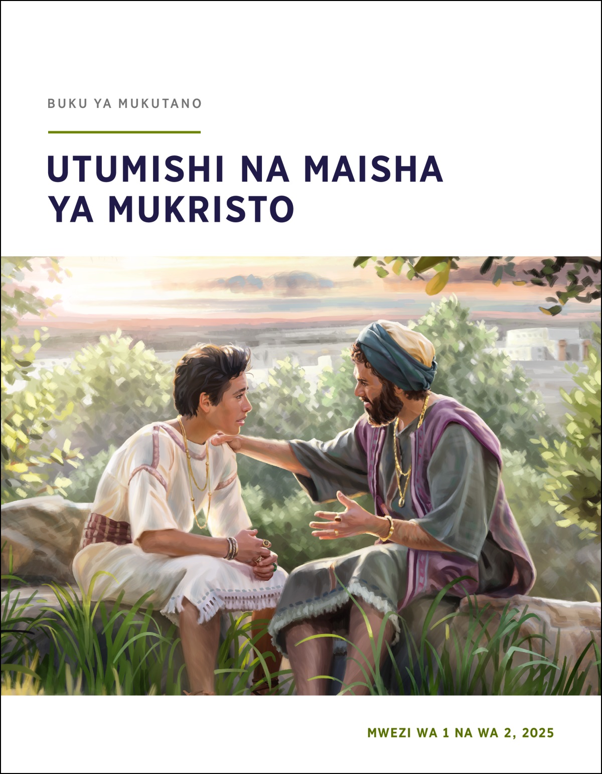 Mufalme Sulemani anaikala inje pamoya na mutoto wake na iko namupatia mashauri.