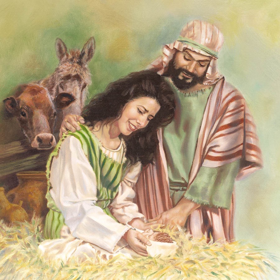 Josef och Maria tillsammans med Jesus
