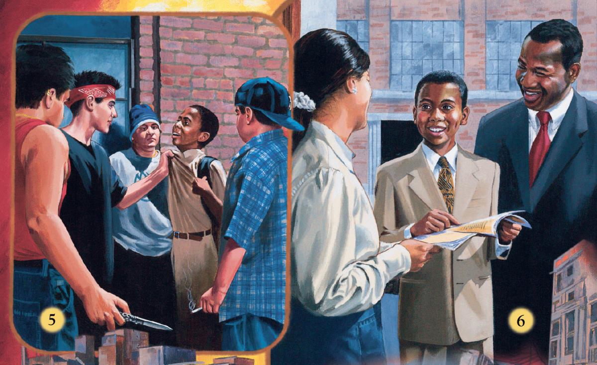 A boy is the victim of violence but later preaches the good news of the Kingdom