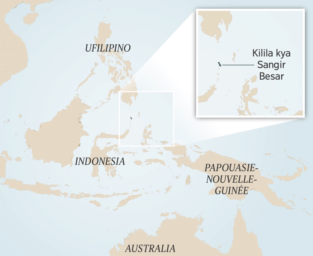 Karte ya kyalo kya Indonesia ni byalo bili peepi nakio. Kizyunguli kilangiliile kilila kiniini kya Sangir Besar.