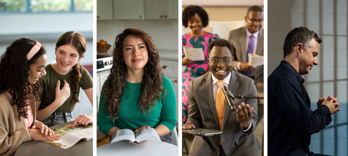 Jenaʼí nirú jaré fotos: Echi hermanos alí hermanas japi ikili namuti jilírami. 1. Echi tiwé nawesia atí Biblia jitra bilecho tiwé japi yúa simí echoná escuela. 2. Echi hermana niwíkami natia atí japi leeri echoná Biblia. 3. Echi hermano japi ke nareli echi winomí japi iyalie comentario nijía atí echoná napawíliwachi. 4. Echi hermano japi cárcel atí raʼicha Jeobá yúa.