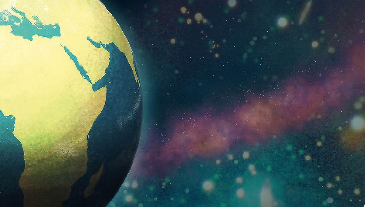 Planeta mundu neʼebé haree husi universu.