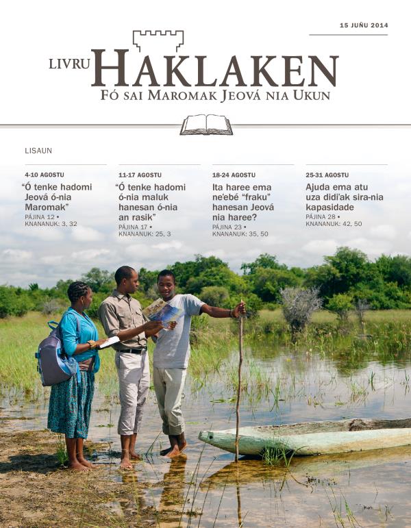 Pájina primeiru husi Livru Haklaken edisaun estudu, 15 Juñu 2014
