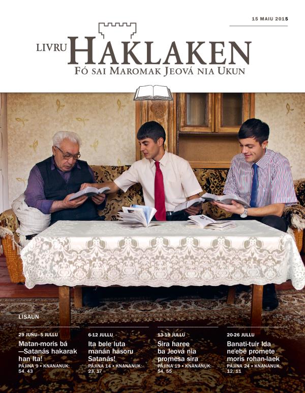 Pájina primeiru husi Livru Haklaken edisaun estudu, 15 Maiu 2015