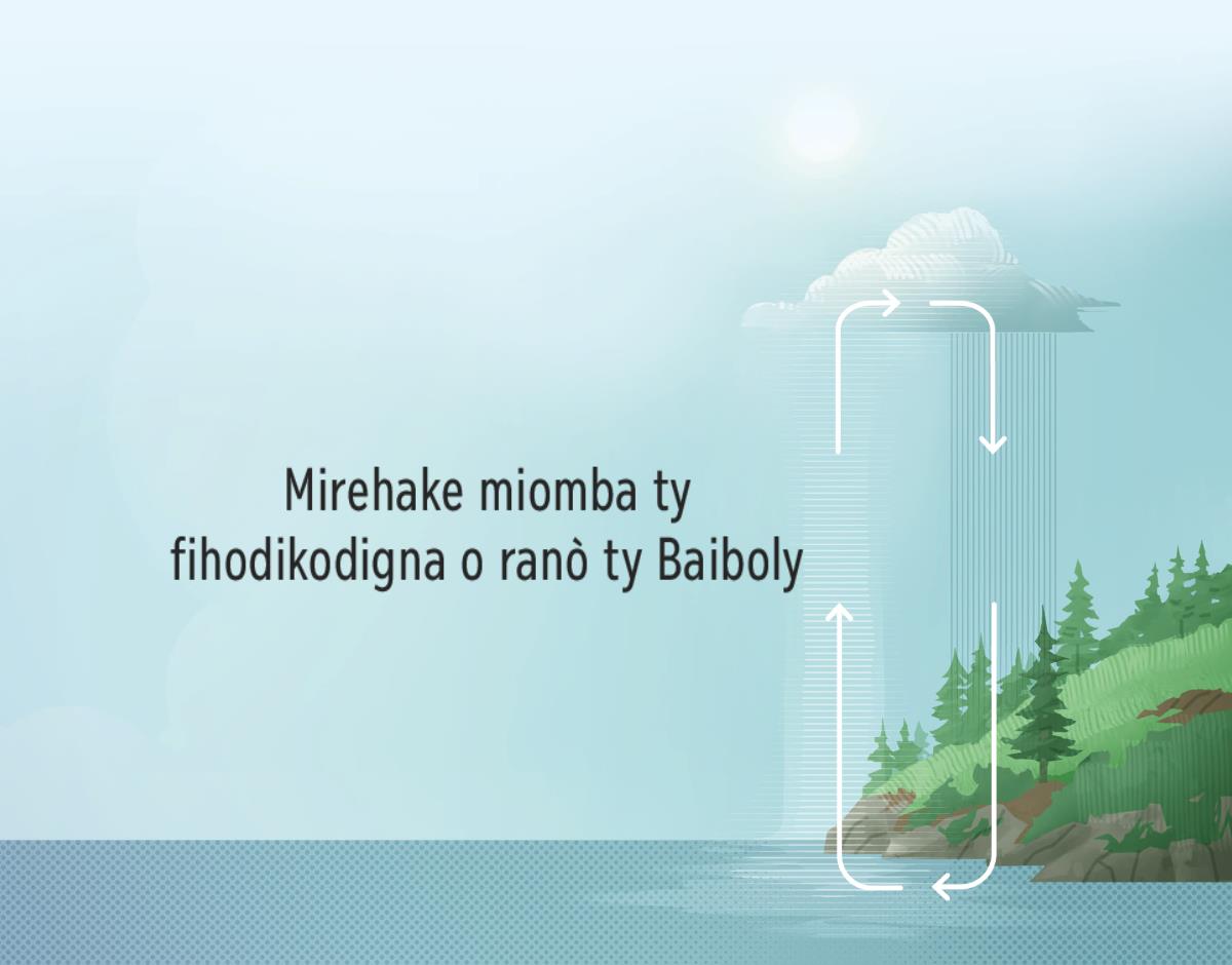 Mirehake miomba ty fihodikodigna o ranò ty Baiboly. Folesy mihodikodigne manondro ty fivaliha o ranò hanjare etogne, le i etogney hanjare rano.