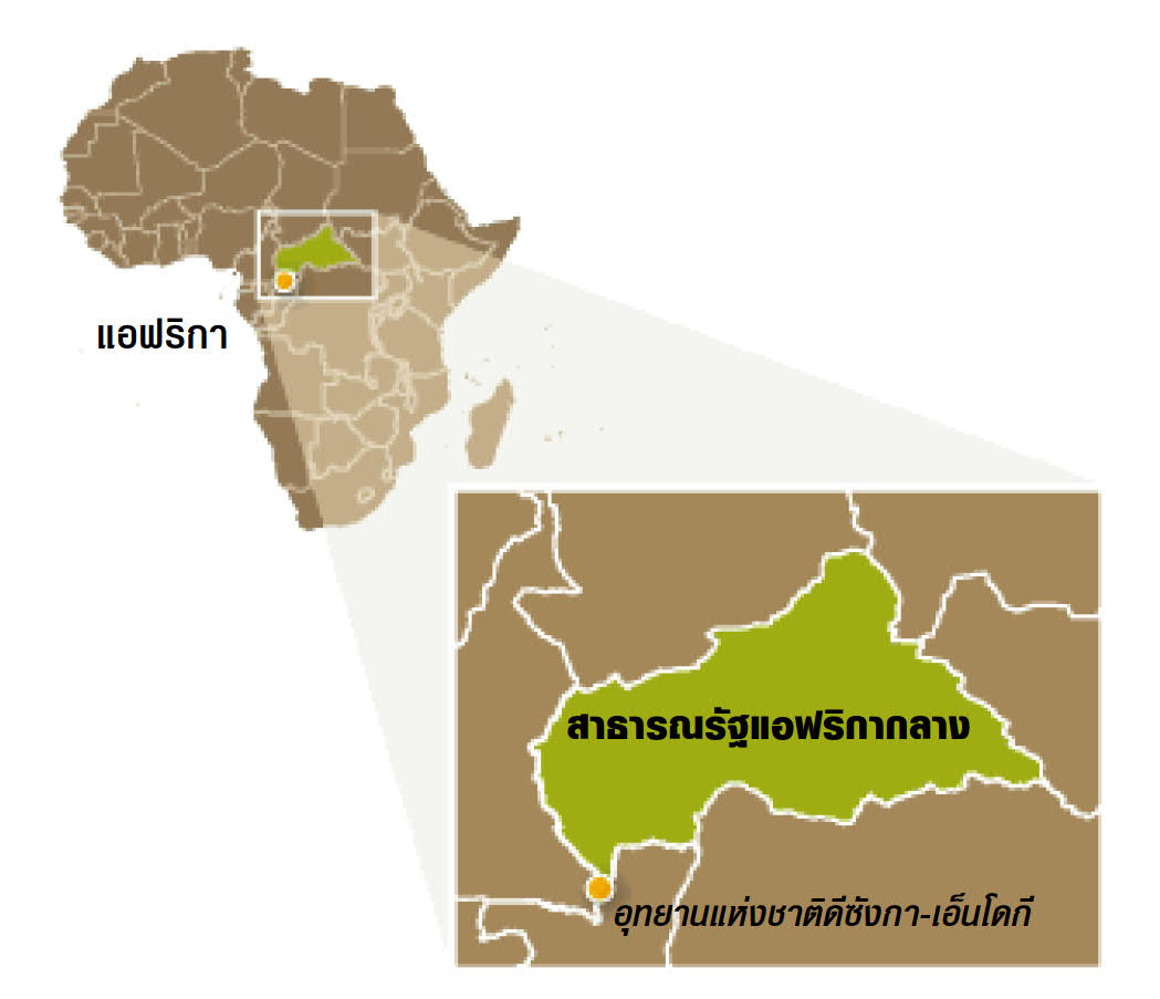 แผนที่​ของ​สาธารณรัฐ​แอฟริกา​กลาง